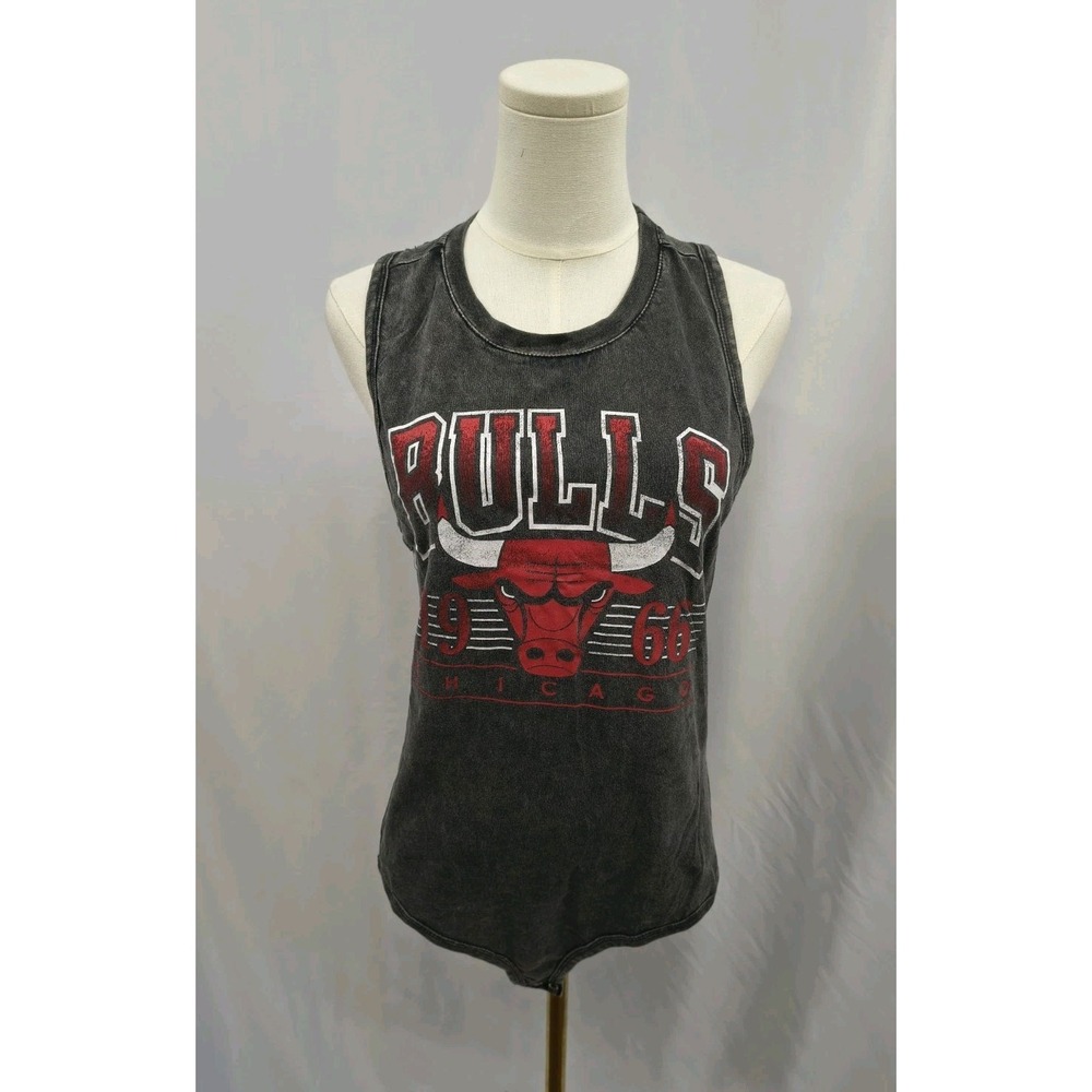 NBA Chicago Bulls Tie Dye Bodysuit Top One Piece Black Tie Dye Tank Style Sz M